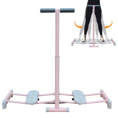 Ski Machine, Simulated Ski Trainer, Adjustable Height Ski Machine Exercise Equipment for Leg Pelvic Floor Muscle Workout, 550 LBS Loading Capacity, for Home Full Body Workout (Pink)