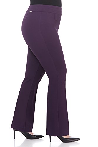 Image of Rekucci Curvy Woman Secret Figure Knit Bootcut Plus Size Pant w /Tummy Control