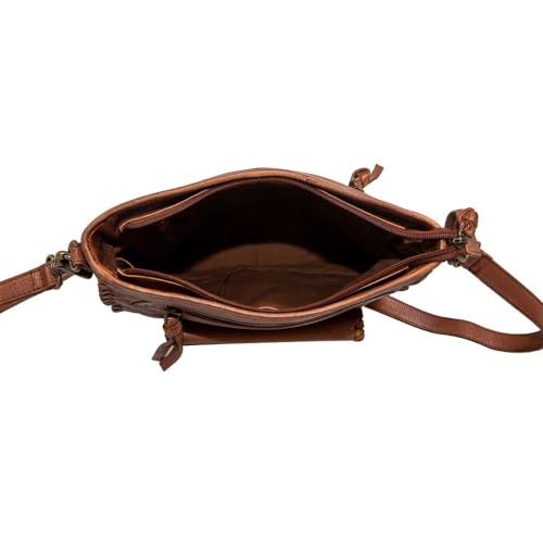 Myra Bag Women's Crossbody Purse - Santa Clara Canyon Stitched Leather Mini Purses for Women, Warm Bourbon Chocolate Shoulder Bag for Women, Travel Purses for Women, Mini Handbag4