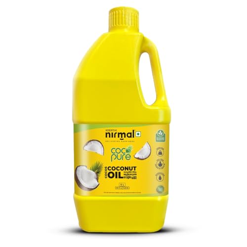 Image of Keerthi Nirmal Coco Pure Coconut Oil - Double Roasted Coconut Oil for Cooking, Hair & Skin Care - Ideal for Everyday Use (5 Ltr)