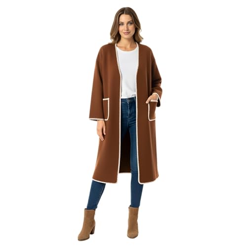 Veste élégante ouverte pour femme grand cardigan chaud d'hiver idéal sur une robe de soirée
