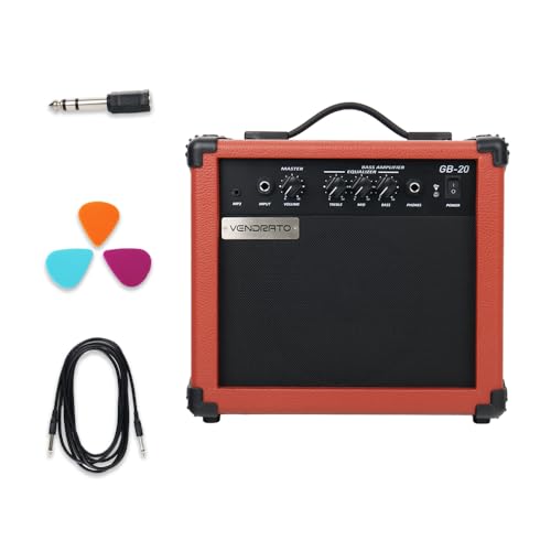 Vendrato 20W Electric Bass Amp, 6.5" Speaker, Headphone Jack