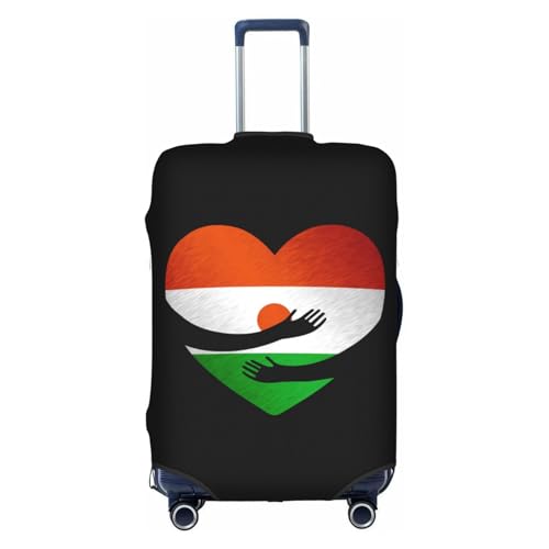 Travel Luggage Cover Niger Nigerien Flag Heart Fashion Washable Baggage Suitcase Protector Fit For Luggage Large