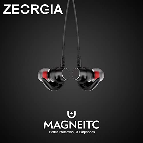 Image of ZEORGIA ZE-Galaxy in-Ear Bluetooth Neckband with Up to 33Hrs Playback, Boom Mic & Bluetooth v5.0, Voice Assistant Wireless Earphone (Black)