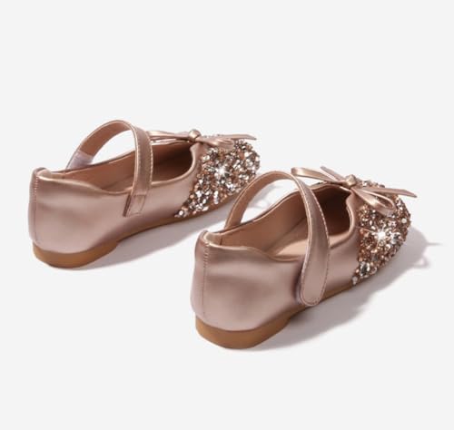Toddler Girls Glitter Mary Jane Ballerina Ballet Flats Flower Girl Party Wedding School Princess Dress Shoes with Bow4