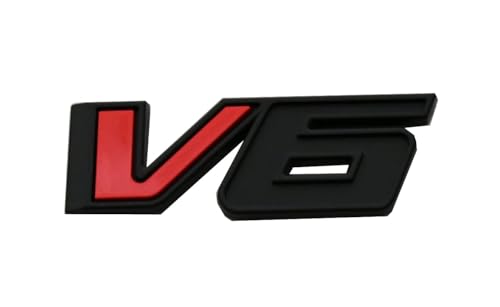 Image of 1x NEW Bed Fender V6 Emblem Tailgate 3D Sticker Badge Replacemewnt for 17-18 Canyon Colorado 23349280 (Black Red)