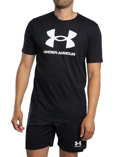 Under Armour Men's Sportstyle Logo Short Sleeve T Shirt, (001) Black / / White, Large