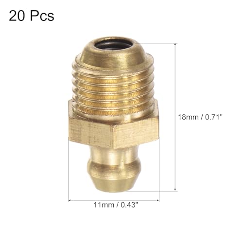 Image of uxcell Brass Straight Grease Fitting M10 x 1mm Thread Hydraulic Grease Fitting Accessories, 40Pcs
