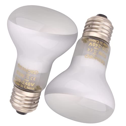 DERNORD Basking Wärmelampe Terrarium 50W - Wärmelampe Schildkröten Daylight Spot Lampe Tiere für Lchildkrot Bartagame Schlangen Achatschnecken Terrarium 2Pack White