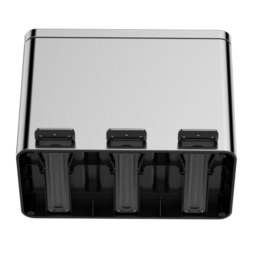 Caneca reciclaje rectangular 12 gal 3 compartimentos plateada miniatura 5