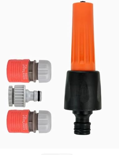 Set di Irrigazione Pistola Tubo Giardino Contenuto 1 Lancia Lavaggio, 1 Acquastop, 1 Raccordo Tubo, 1 Adattatore 13mm&19mm
