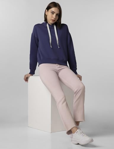 Image of FYLTR Women's Casual Hoodie with Stripe Tape - Rib Hem & Cuff | Drop Shoulder | Sweatshirts for Women | Winter Hoodie for Women