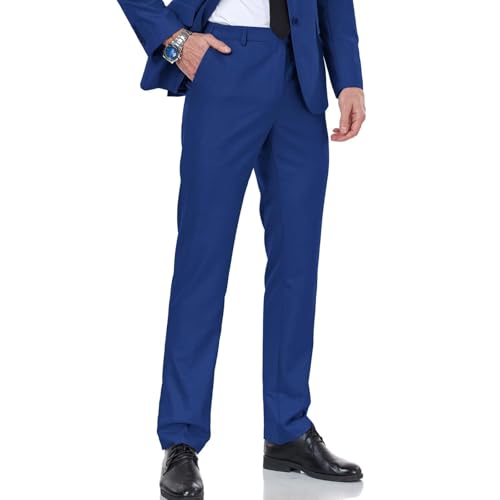 Men's Dress Pants Classic Flat Front Suit Pants Slim Fit Formal Trousers for Mens Casual