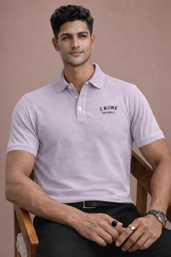 Image of ENDEAVOUR WEAR Men Men Short Sleeve Solid Cotton Rich Polo T Shirt | Collar Tshirts | Half Sleeves | Plain-Regular Fit