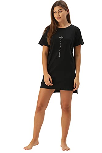 Image of Enamor Essentials E061 Women Night Dress Cotton Tunic Tee