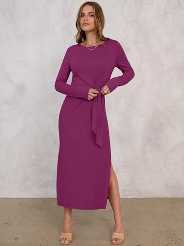Image of ANRABESS Women's Fall Long Sleeve Casual Maxi Dress