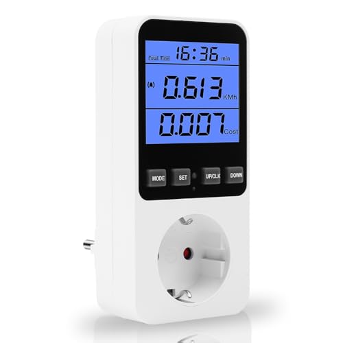 Stromzähler für balkonkraftwerk Stromzähler für Steckdose Temperaturschalter Steckdosenthermostat Schalter für Gewächshaus Terrarium Aquarium Saat Keimung Heizung