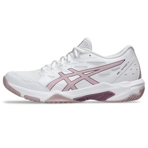 ASICS Women's Gel-Rocket 11 Volleyball Shoes, 8, White/Watershed Rose
