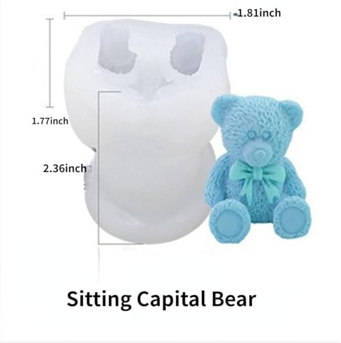 Image of Silicone Teddy Bear Candle Mold Valentine's Day Making Scented Candle Wax Melts Home Decor Candles Resin Casting Handmade Couple Gift DIY Soap Making Wedding Decor