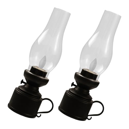Warmhm 2pezzi Lampada Petrolio Elettrica Senza Lanterna Decorativa Vintage Per Uso Illuminazione Per Feste e Occasioni Speciali