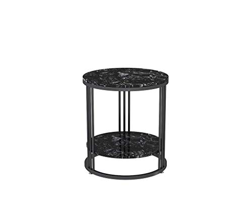 HTLLT Storage Table Balcony Side Table Double Layer Marble Coffee Tabl HTLLT Storage Table Balcony Side Table Double Layer Marble Coffee Tabl