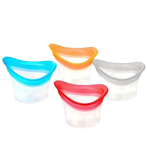 Portable Silicone Eye Wash Cup Set Reusable Eye Care Tool for Quick Relief of Tired Eyes Removal of Makeup Dust Irritants Eye Bath Kit for Daily Hygiene Refreshment (Colourful 4 Pcs)