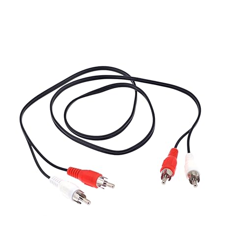 JZK 1M Câble audio RCA rouge blanc, 2 connecteurs RCA mâles vers mâles, câble vidéo stéréo pour TV, Hifi, home cinéma, amplificateur, haut-parleur