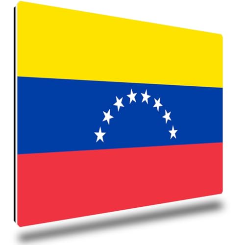 TRIOSK Kühlschrankmagnete Länderflaggen Magnet Flagge Venezuela Länder Reise Souvenir Geschenk für Reiselustige Frauen Männer Weltenbummler Kühlschrank stark eckig groß 85x55 mm
