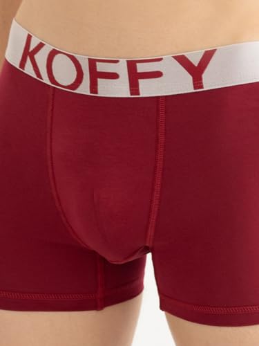 Image of KOFFY Men's Malleable Cotton Lycra Long Trunk with Minus Cutting Pouch and Moisture Wicking Properties