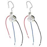 GLSTOY Interruptor de Cadena de Tracción de 3 Cables, 2 Piezas Semitransparente para Ventilador de Techo Luz, Repuesto Multiuso para Lámparas y Ventiladores Domésticos