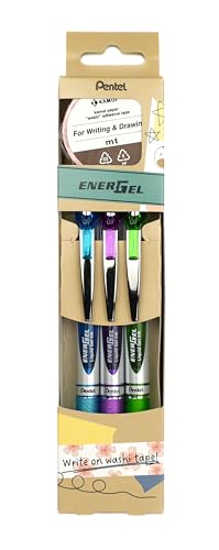 Bolígrafo retráctil Pentel EnerGelXM BL77 con washitape