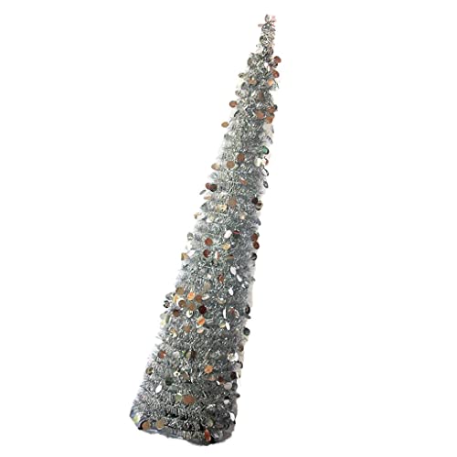 B Baosity Feliz Natal Tinsel Tree Decorações Retráteis para árvores de Natal