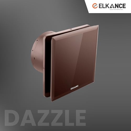 Image of Dazzle 150mm (6 Inches) Axial Exhaust Fan | BLDC Motor | 7W, 2400 RPM | Premium Lacquered Glass Panel - Stylish Ventilation for Office, Kitchen & Bathroom | (Brown)