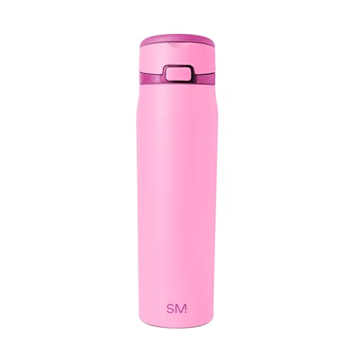 Image of Simple Modern Water Bottle with Straw & Handle | 24oz | Pink | Mesa Loop Insulated Water Bottle for School, Sports, Travel | Leak Proof, Stainless Steel | Dragon Fruit Mix