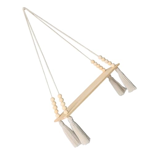 Luxshiny フローティングシェルフ 壁飾り マクラメ棚 ポットホルダー用 壁掛け フラワーポットハンガー 素朴な装飾 木製 コットンロープ アクセサリー