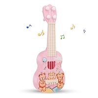 Kinder Ukulele 26cm Gitarre Spielzeug mit 4 verstellbaren Saiten Mini Musikinstrument Early Educational Acoustic Spielzeug für Kleinkinder Anfänger Geschenk (Bär)