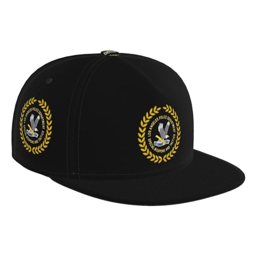 QJKLPOIUY LAPD Swat Baseball Cap for Men Or Women Flat Brim Hat Adjustable Black