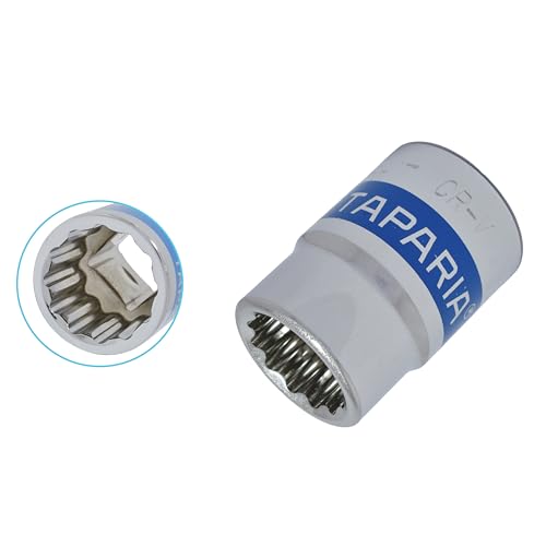 Image of TAPARIA Socket made of Chrome Vanadium Steel 6 Point Deep /Long Socket (Silver), C22 of 3 /4 inch (19mm) Square drive size, Suitable for Automobile, Industrial, Fabrication, Professional & Home Use