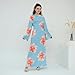 ODIZLI Kaftan Dresses for Women Dubai Ramadan Eid Abaya Dress Robe Bell Sleeve Loose Fit Maxi Dress Beach Kaftan Caftan Muslim Clothes for Women Embroidered Ethnic Shirts Dresses Blue XL