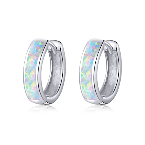Boucles d'oreilles opale bleue en coeur le cadeau idéal pour femme