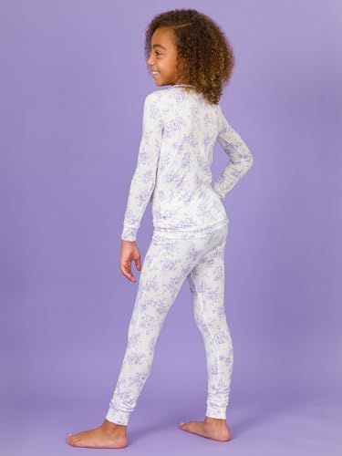 RuffleButts SoftSnooze™ Viscose from Bamboo Girls Ruffle Long Sleeve Pajama Set4