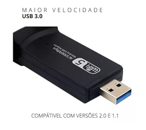 Adaptador Usb Wireless Dual Band Ac1200 5ghz 1200mbps Antena