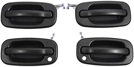 Exterior Door Handle Set, Front & Rear Left Driver & Right Passenger, Compatible with 1999-2007 Chevy Silverado Suburban Tahoe Avalanche, GMC Sierra Yukon, Cadillac Escalade, 15034986 15721571 77262