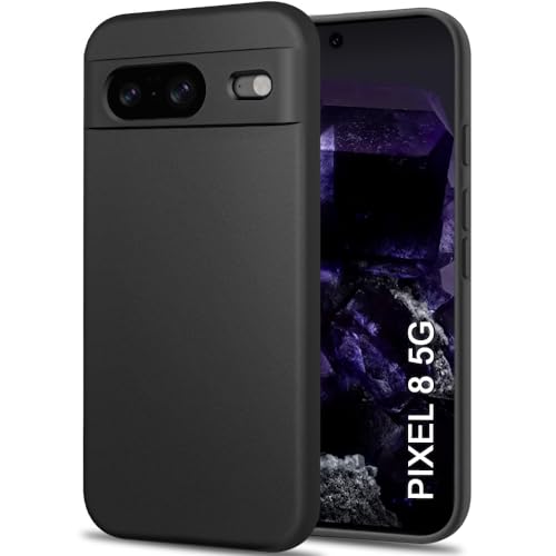 Image of TheGiftKart Sleek Back Cover Case for Google Pixel 8 | Slim Fit Protective Design | Ultra Matte Finish | Camera Protection Bump | Soft Silicon Case Cover for Pixel 8 (Silicone, Black)