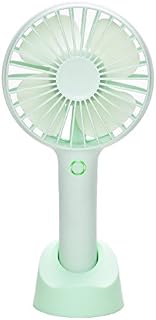 QINUKER Mini Handheld Portable Fan, USB Hand held Personal Fans Rechargeable Battery Powered Hand held Fan with Base Battery 4 Modes for Home Office Bedroom and Outdoor travel(Green)