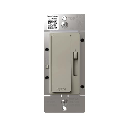 Image of Legrand Radiant 150W LED Dimmer Light Switch 3-Way Rocker Nickel 1 Pack | Pass & Seymour LED Optimized, Decorator Rocker Dimmer Switch, for Dimmable LED Bulbs, Flicker-Free