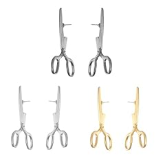 A4:3pcs Scissor Earrings
