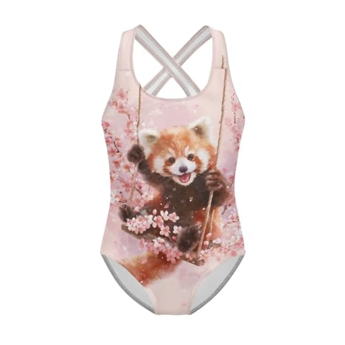 Image of WELLFLYHOM Girls Bathing Suits Size 5-14 One Piece Cross Back Swimsuit Sleeveless Full Coverage Swimwear for Beach Swimming