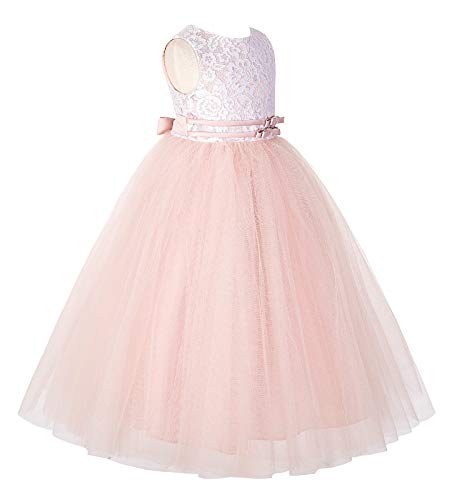 ekidsbridal Lace Tulle Tutu Junior Flower Girl Dress Formal Ceremonial Gown Reception 188