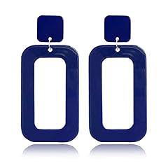 blue hollow earrings